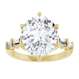 18K Yellow Gold 12x10 mm Oval Ring Mounting – image 5