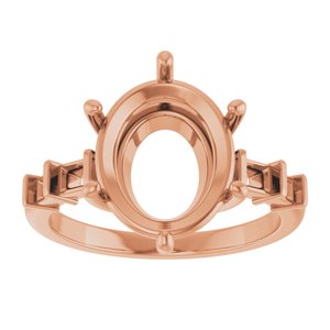 14K Rose Gold 12x10 mm Oval Ring Mounting – image 6