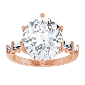 14K Rose Gold 12x10 mm Oval Ring Mounting – image 5