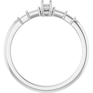 10K White Gold 3.75x1.75 mm Straight Baguette Ring Mounting – image 4