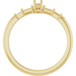 14K Yellow Gold 3.75x1.75 mm Straight Baguette Ring Mounting – image 4