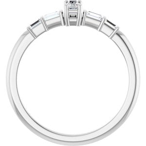 18K White Gold 3.75x1.75 mm Straight Baguette Ring Mounting – image 3