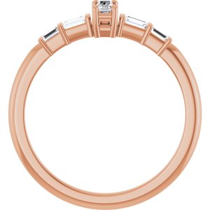 10K Rose Gold 3.75x1.75 mm Straight Baguette Ring Mounting – image 3