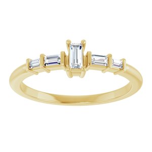 18K Yellow Gold 3.75x1.75 mm Straight Baguette Ring Mounting – image 5