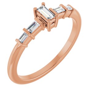10K Rose Gold 3.75x1.75 mm Straight Baguette Ring Mounting