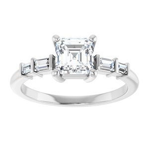 Platinum 5.5x5.5 mm Asscher Ring Mounting – image 5