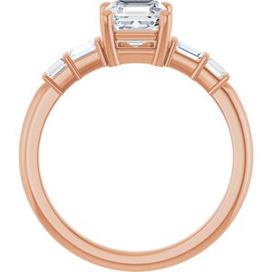 18K Rose Gold 5.5x5.5 mm Asscher Ring Mounting – image 3