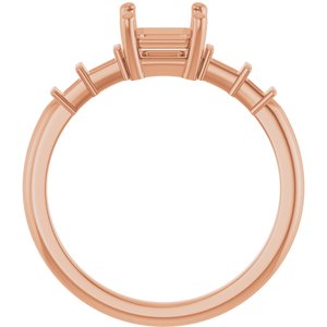 18K Rose Gold 5.5x5.5 mm Asscher Ring Mounting – image 4