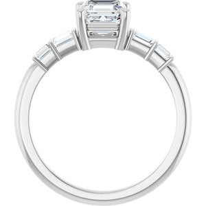 Platinum 5.5x5.5 mm Asscher Ring Mounting – image 3