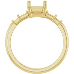 14K Yellow Gold 5.5x5.5 mm Asscher Ring Mounting – image 4