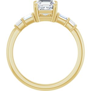 14K Yellow Gold 5.5x5.5 mm Asscher Ring Mounting – image 3