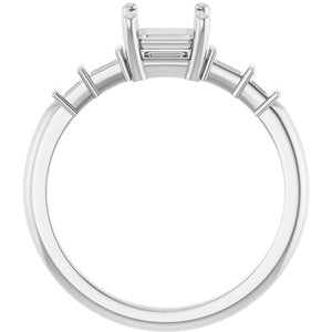 Platinum 5.5x5.5 mm Asscher Ring Mounting – image 4