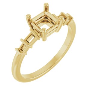 10K Yellow Gold 5.5x5.5 mm Asscher Ring Mounting – image 2
