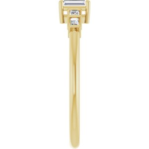18K Yellow Gold 3.75x1.75 mm Straight Baguette Ring Mounting – image 7