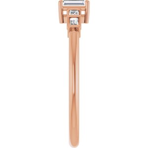 14K Rose Gold 3.75x1.75 mm Straight Baguette Ring Mounting – image 7