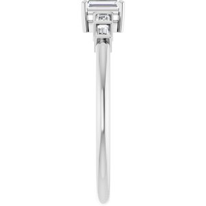 18K White Gold 3.75x1.75 mm Straight Baguette Ring Mounting – image 7
