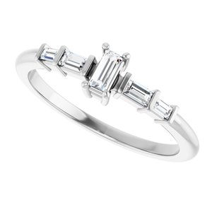 14K X1 White Gold 3.75x1.75 mm Straight Baguette Ring Mounting – image 8