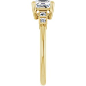 14K Yellow Gold 5.5x5.5 mm Asscher Ring Mounting – image 7