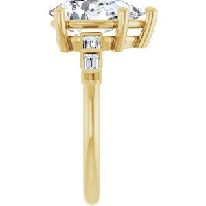 18K Yellow Gold 12x8 mm Pear Ring Mounting – image 7