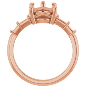 10K Rose Gold 12x8 mm Pear Ring Mounting – image 4