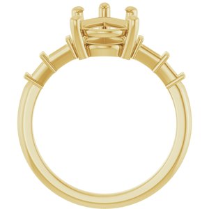 10K Yellow Gold 12x8 mm Pear Ring Mounting – image 4