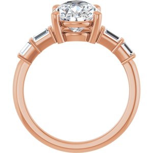 10K Rose Gold 12x8 mm Pear Ring Mounting – image 3