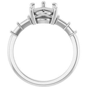 18K White Gold 12x8 mm Pear Ring Mounting – image 4