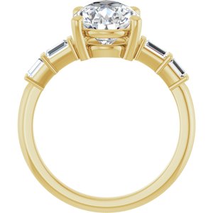 14K Yellow Gold 12x8 mm Pear Ring Mounting – image 3
