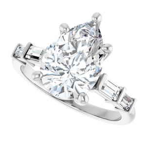 Sterling Silver 12x8 mm Pear Ring Mounting – image 8