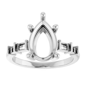 Continuum Sterling Silver 12x8 mm Pear Ring Mounting – image 6