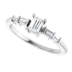 Platinum 4x3 mm Straight Baguette Ring Mounting – image 8