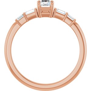 10K Rose Gold 4x3 mm Straight Baguette Ring Mounting – image 3