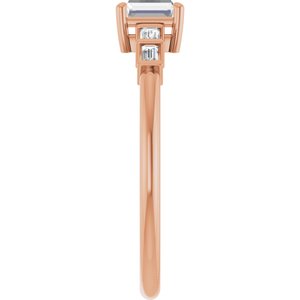 10K Rose Gold 4x3 mm Straight Baguette Ring Mounting – image 7