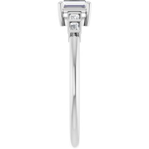 14K X1 White Gold 4x3 mm Straight Baguette Ring Mounting – image 7