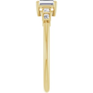 14K Yellow Gold 4x3 mm Straight Baguette Ring Mounting – image 7