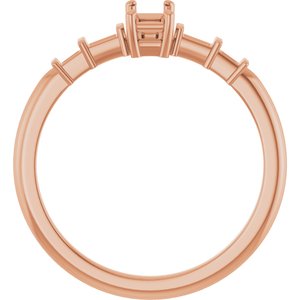 10K Rose Gold 5x2.5 mm Straight Baguette Ring Mounting – image 4