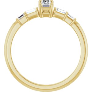 18K Yellow Gold 5x2.5 mm Straight Baguette Ring Mounting – image 3