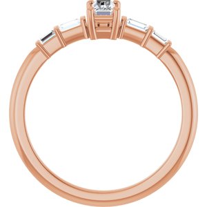 14K Rose Gold 5x2.5 mm Straight Baguette Ring Mounting – image 3