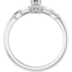 14K White Gold 5x2.5 mm Straight Baguette Ring Mounting – image 3