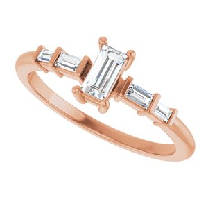 10K Rose Gold 5x2.5 mm Straight Baguette Ring Mounting – image 8