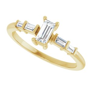 18K Yellow Gold 5x2.5 mm Straight Baguette Ring Mounting – image 8