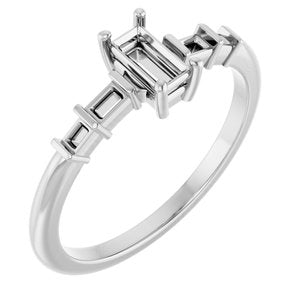 Continuum Sterling Silver 5x2.5 mm Straight Baguette Ring Mounting – image 2