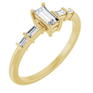 18K Yellow Gold 5x2.5 mm Straight Baguette Ring Mounting