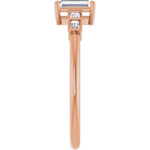 18K Rose Gold 5x2.5 mm Straight Baguette Ring Mounting – image 7
