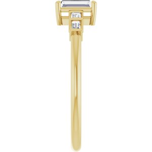 18K Yellow Gold 5x2.5 mm Straight Baguette Ring Mounting – image 7