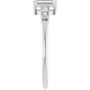 Continuum Sterling Silver 5x2.5 mm Straight Baguette Ring Mounting – image 7