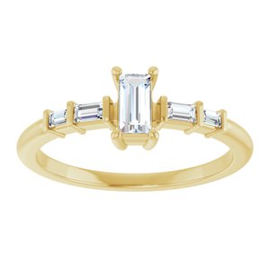 18K Yellow Gold 5x2.5 mm Straight Baguette Ring Mounting – image 5