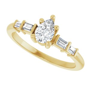 18K Yellow Gold 6x4 mm Pear Ring Mounting – image 8