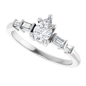 14K X1 White Gold 6x4 mm Pear Ring Mounting – image 8