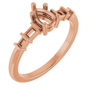 10K Rose Gold 6x4 mm Pear Ring Mounting – image 2